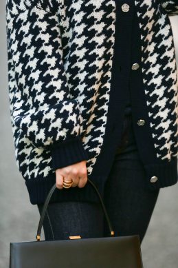 Houndstooth jacket, Black with white