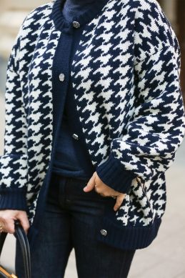 Houndstooth jacket, Black with white