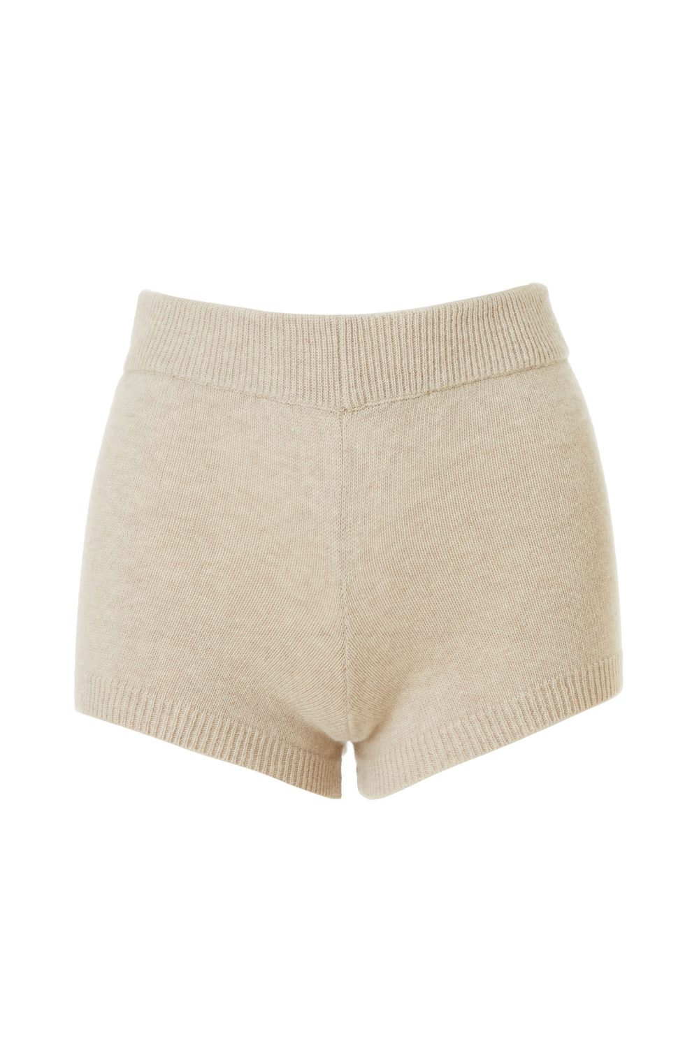 Knitted Shorts (with middle seam), White - AmiAmalia Luxury Knitwear