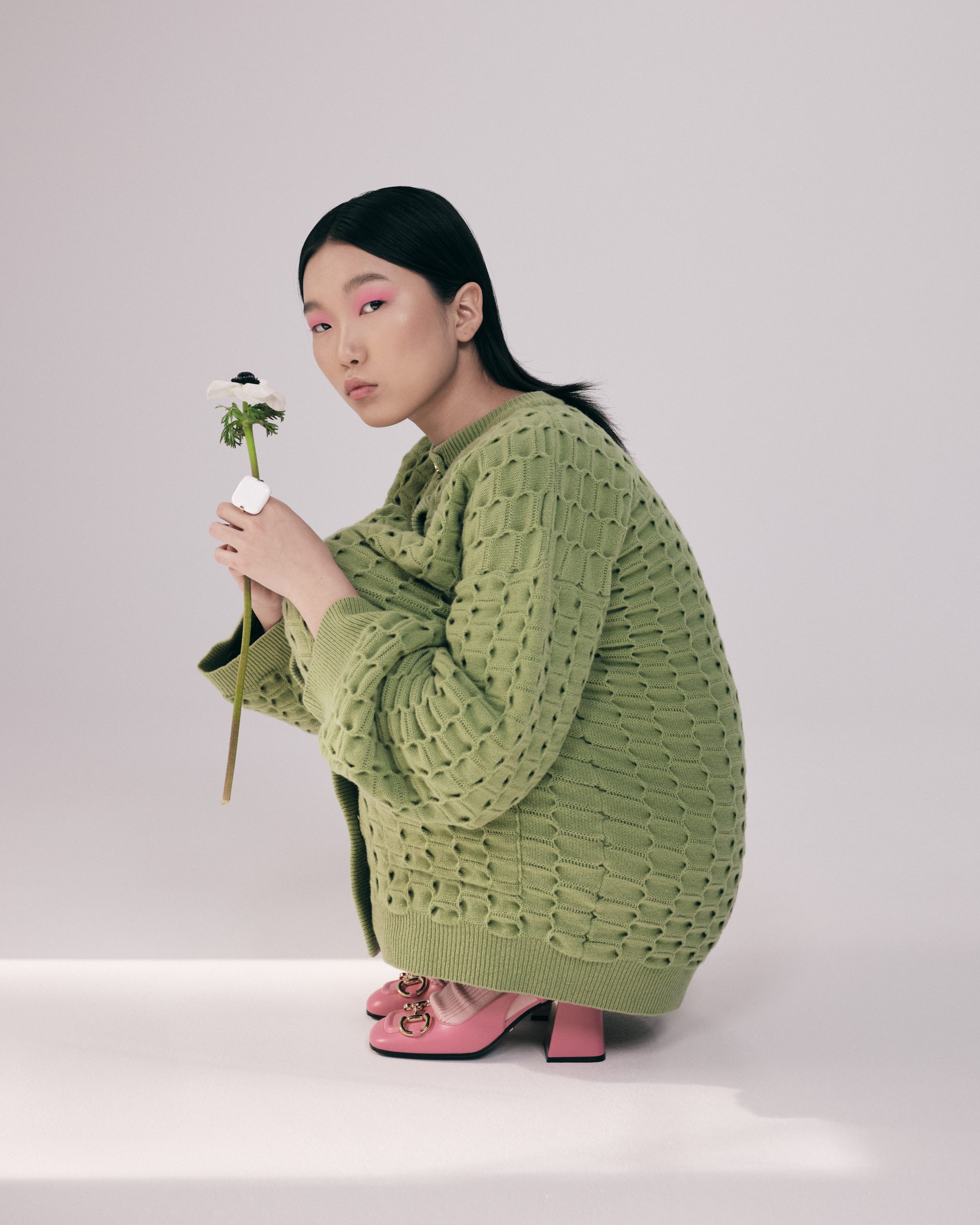 Honeycomb Cardigan, Spring Green - AmiAmalia Luxury Knitwear