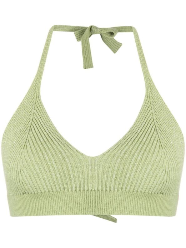 Knitted bra, Spring Green Ami Amalia Luxury Knitwear