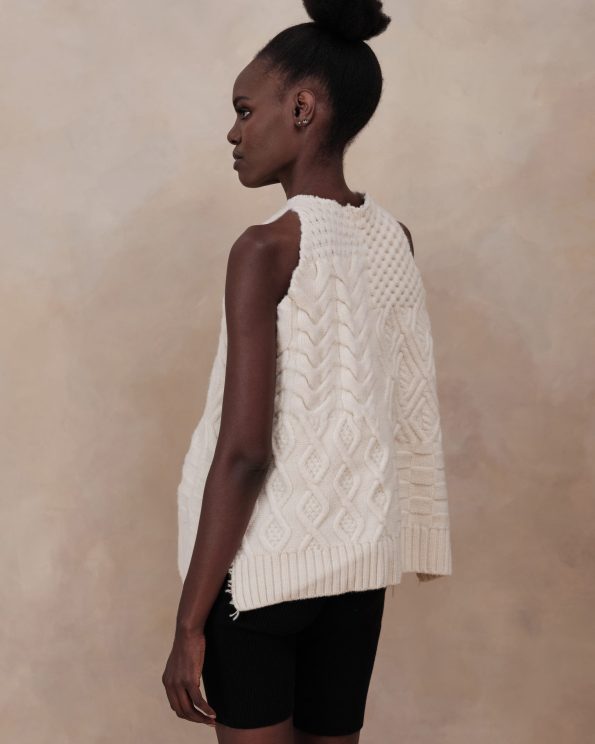 Knitted Structures Vest - AmiAmalia Luxury Knitwear