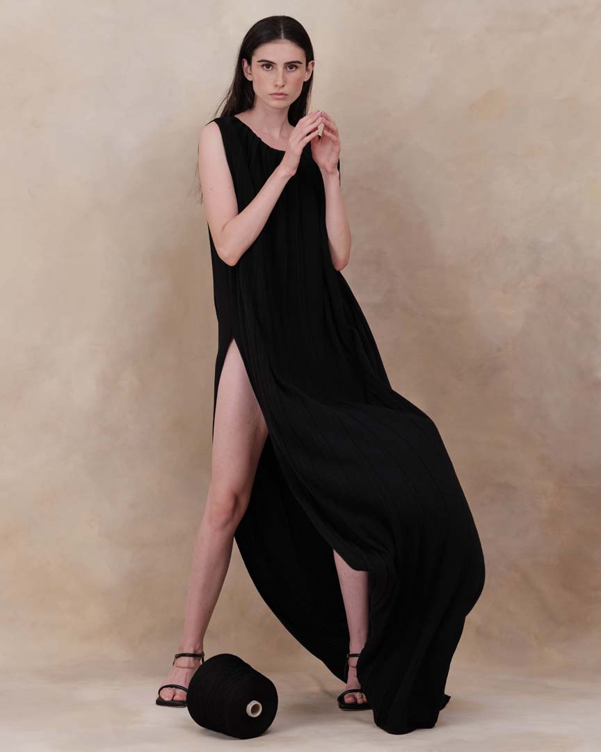 Athena Dress, Black - AmiAmalia Luxury Knitwear