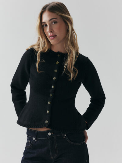 Blazer Swan, lână merino, Nero